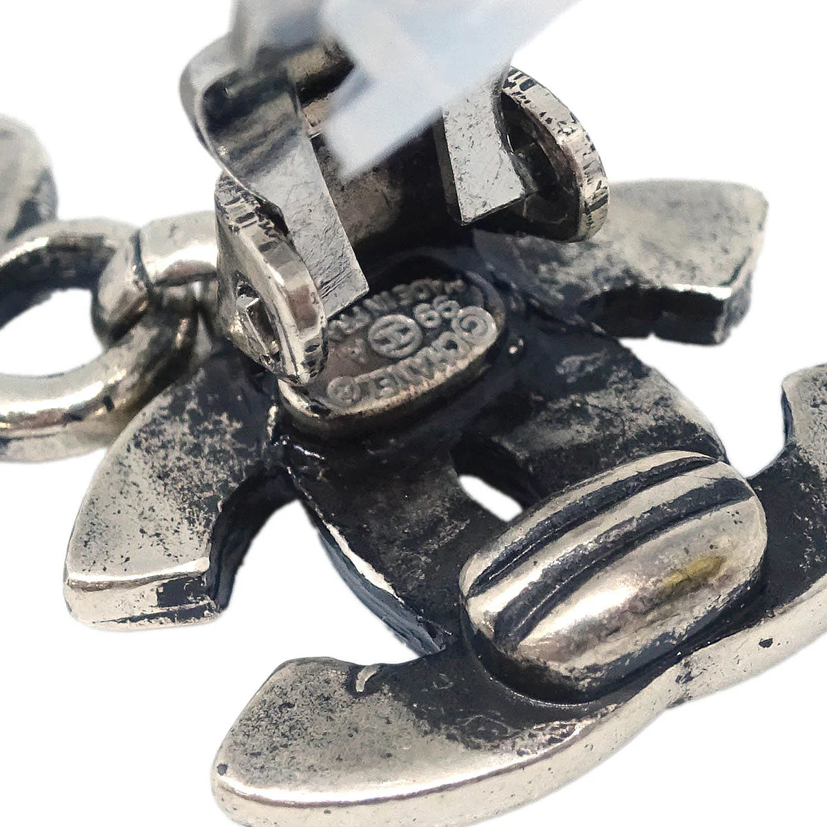 Chanel Dangle CC Earrings Clip-On Silver 99A - Image 4