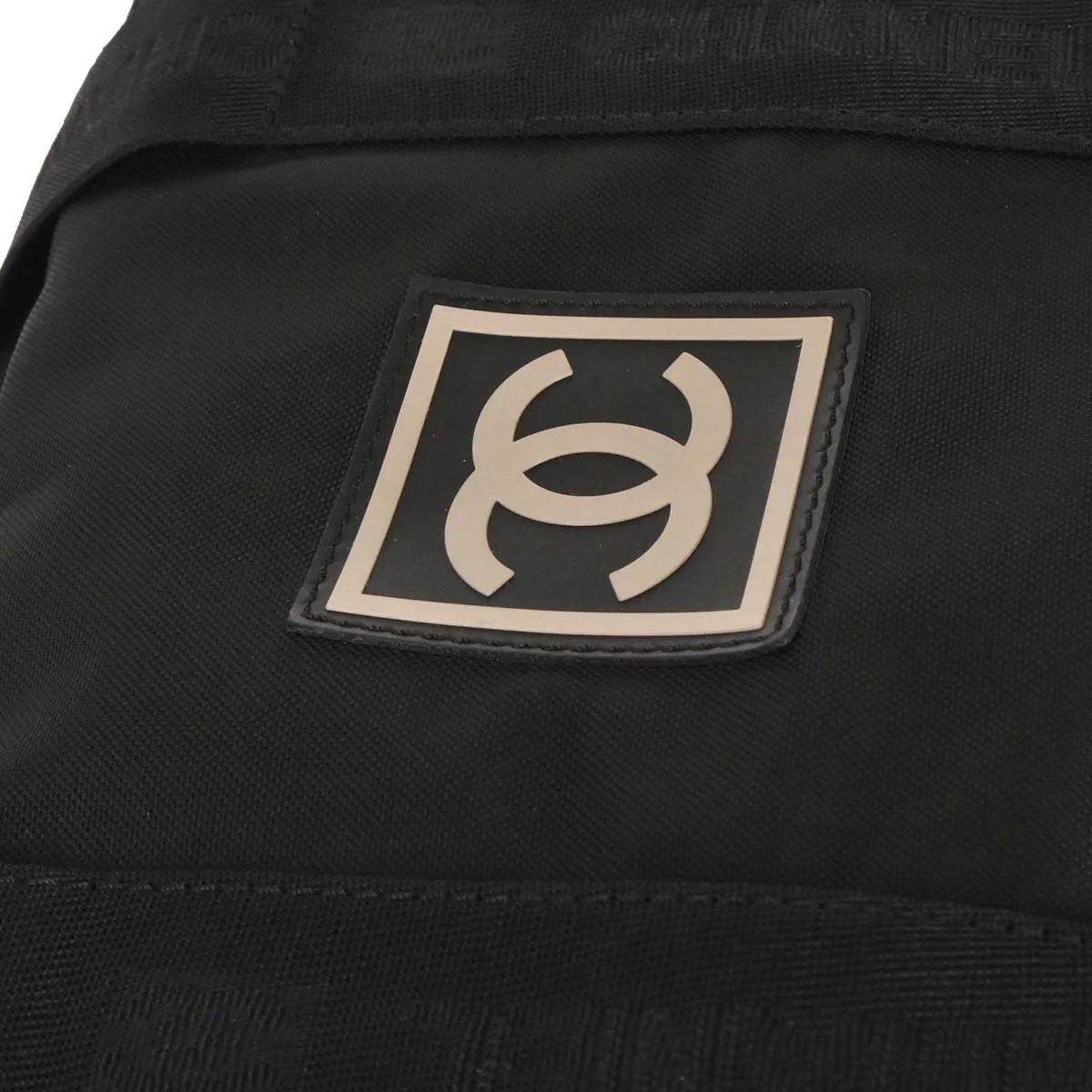 Chanel 2001-2003 Black Nylon Sport Line Duffle Gym Handbag - Image 7