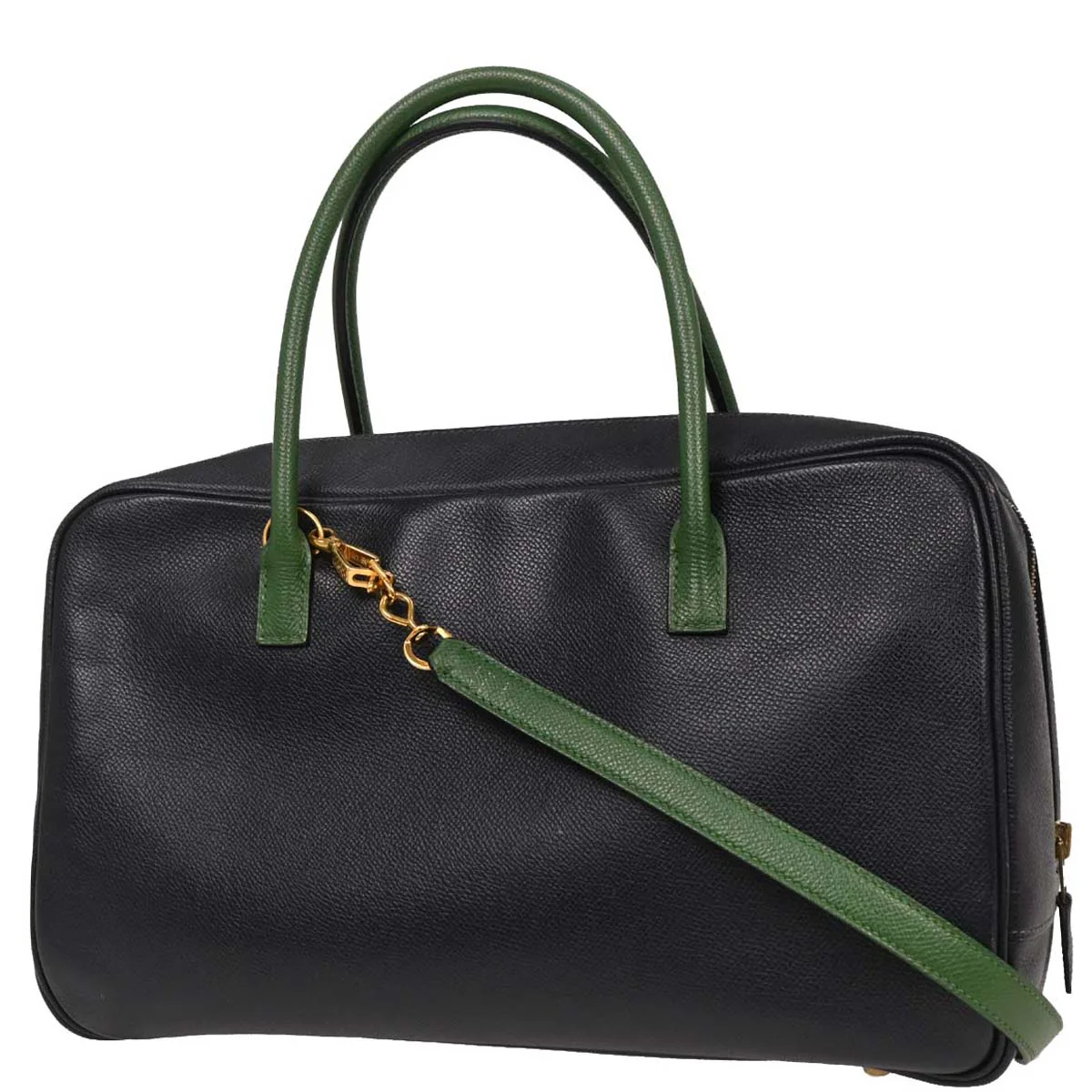Hermes Green Blue Indigo Courchevel Lorraine Handbag - Image 2