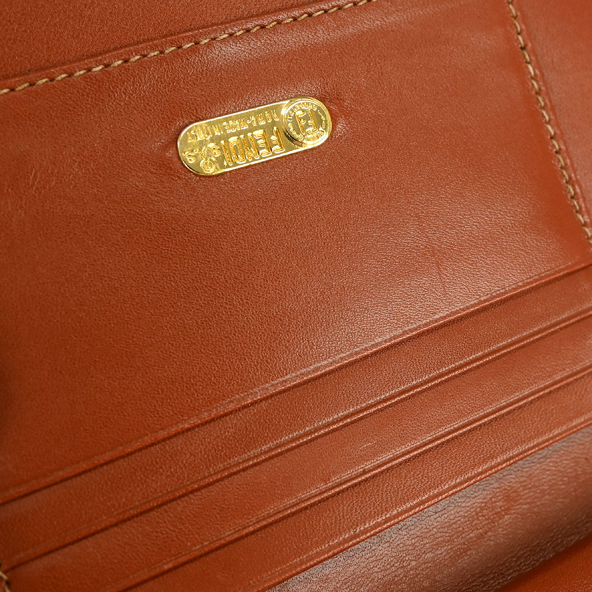 Fendi Black Brown Pequin Wallet Purse - Image 6