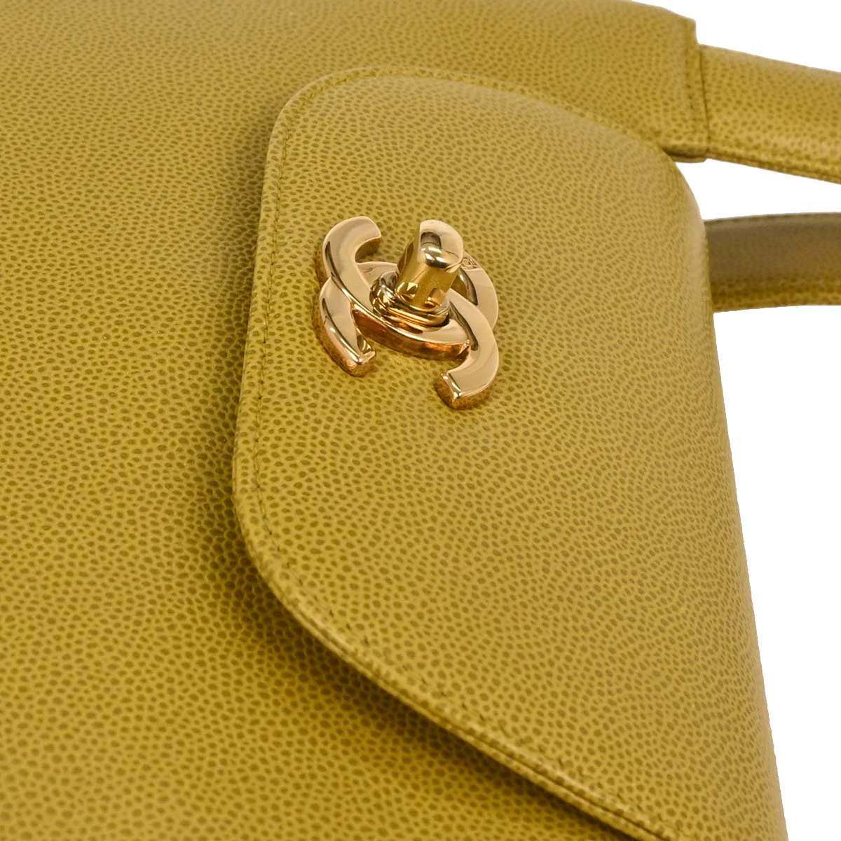 Chanel 1997-1999 Yellow Caviar Handbag - Image 4