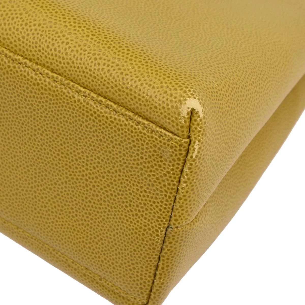 Chanel 1997-1999 Yellow Caviar Handbag - Image 5