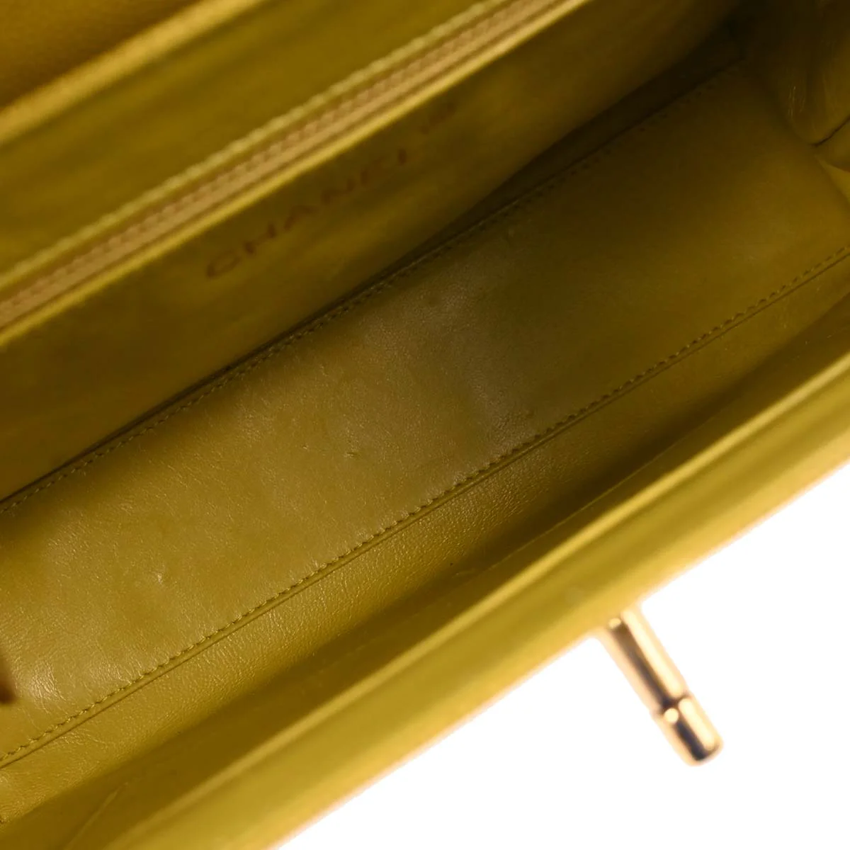 Chanel 1997-1999 Yellow Caviar Handbag - Image 8
