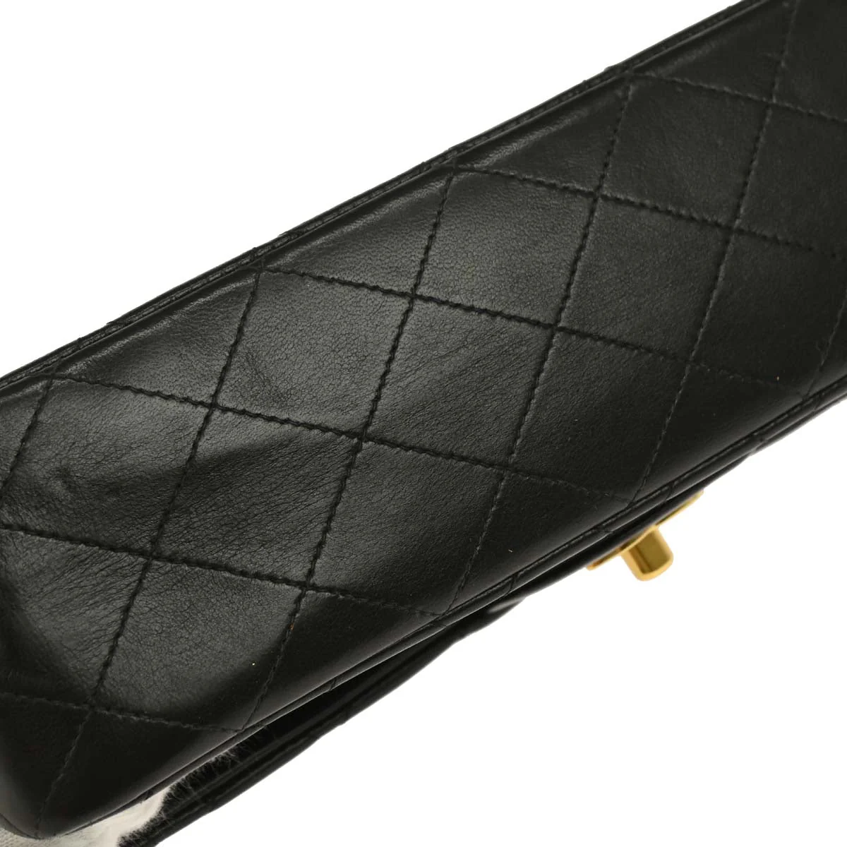 Chanel 1994-1996 Black Lambskin Medium Classic Double Flap Shoulder Bag - Image 3