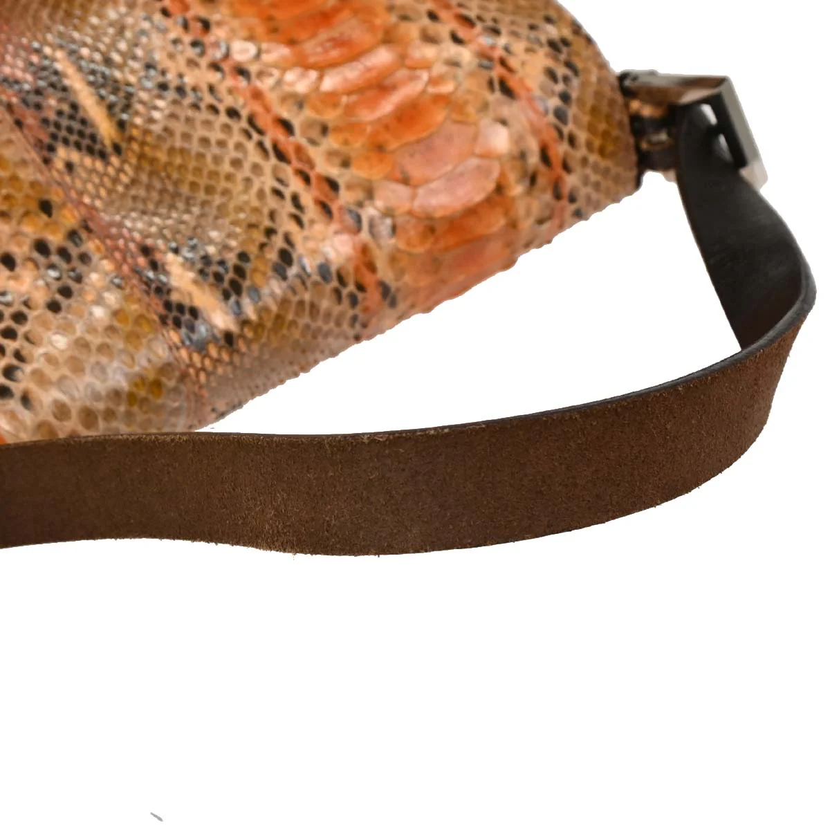 Fendi * Orange Python Mamma Baguette Handbag - Image 3