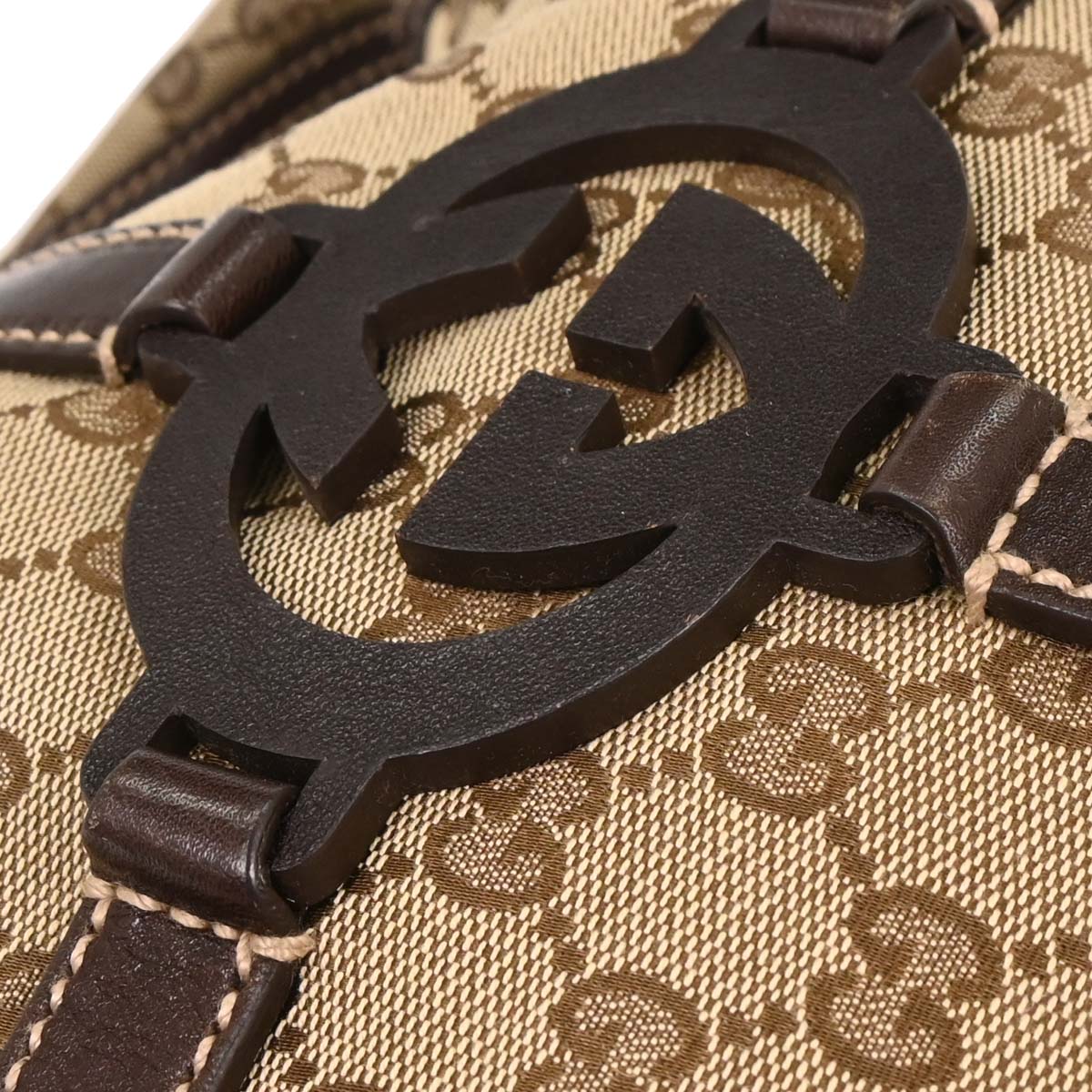 Gucci Brown Beige GG Hobo Bag - Image 4
