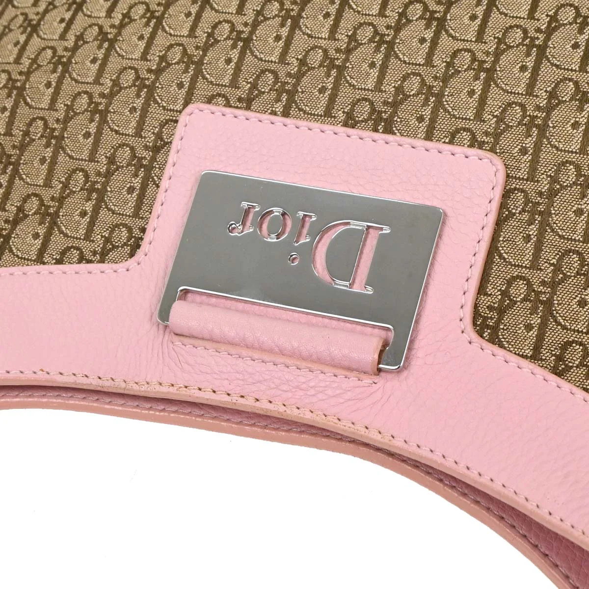 Christian Dior Pink Beige Street Chic Trotter Hobo Bag - Image 3