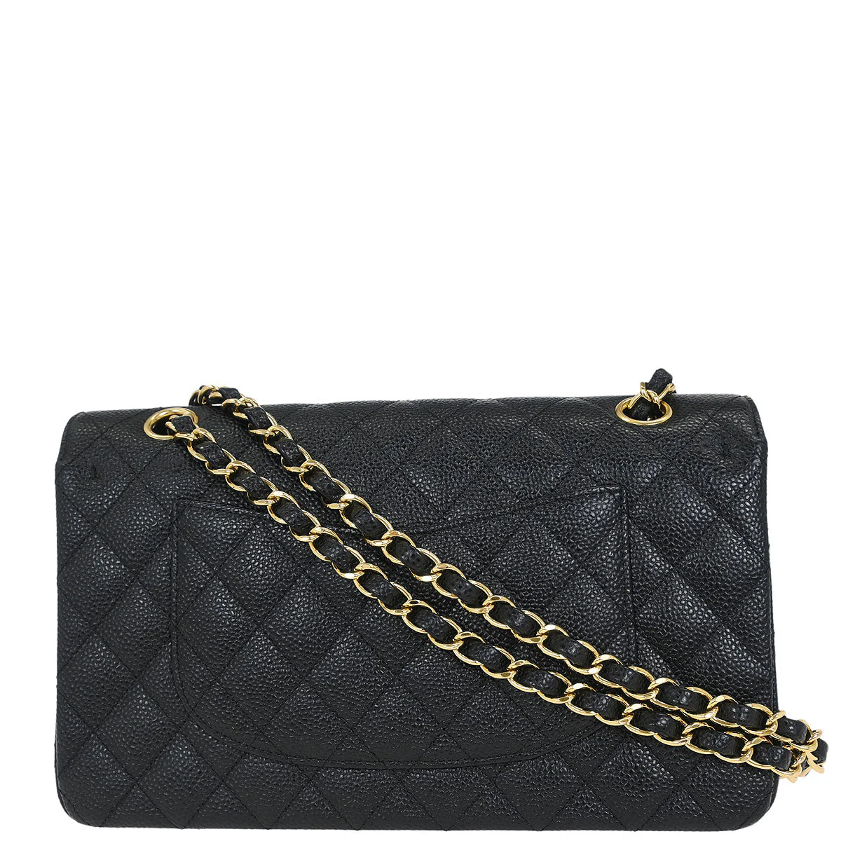 Chanel 2013-2014 Black Caviar Medium Classic Double Flap Shoulder Bag - Image 2