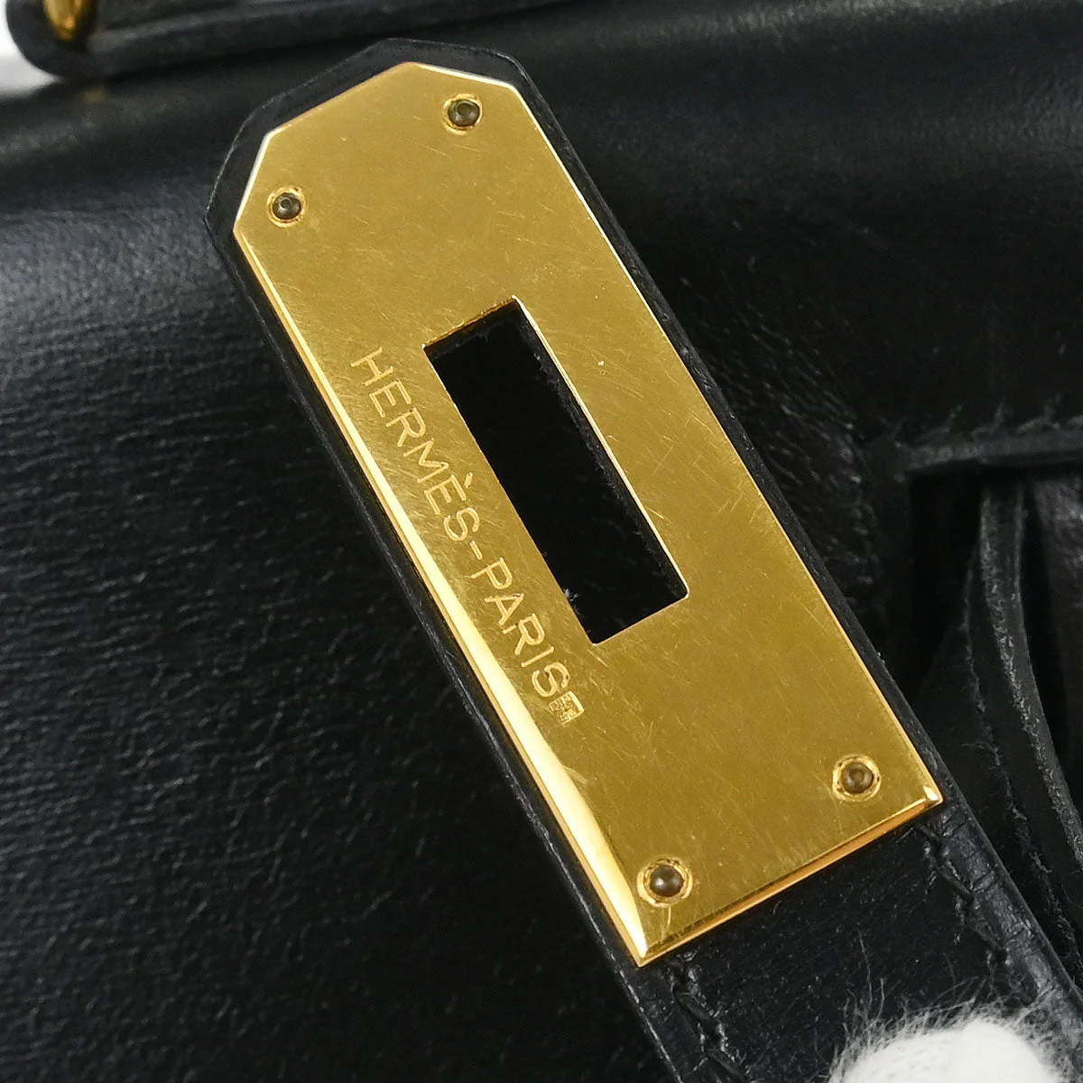 Hermes Black Box Calf Kelly 32 Sellier Handbag - Image 10