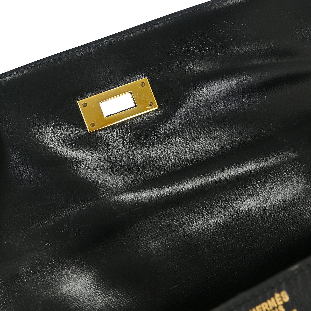 Hermes Black Box Calf Kelly 32 Sellier Handbag - Image 11