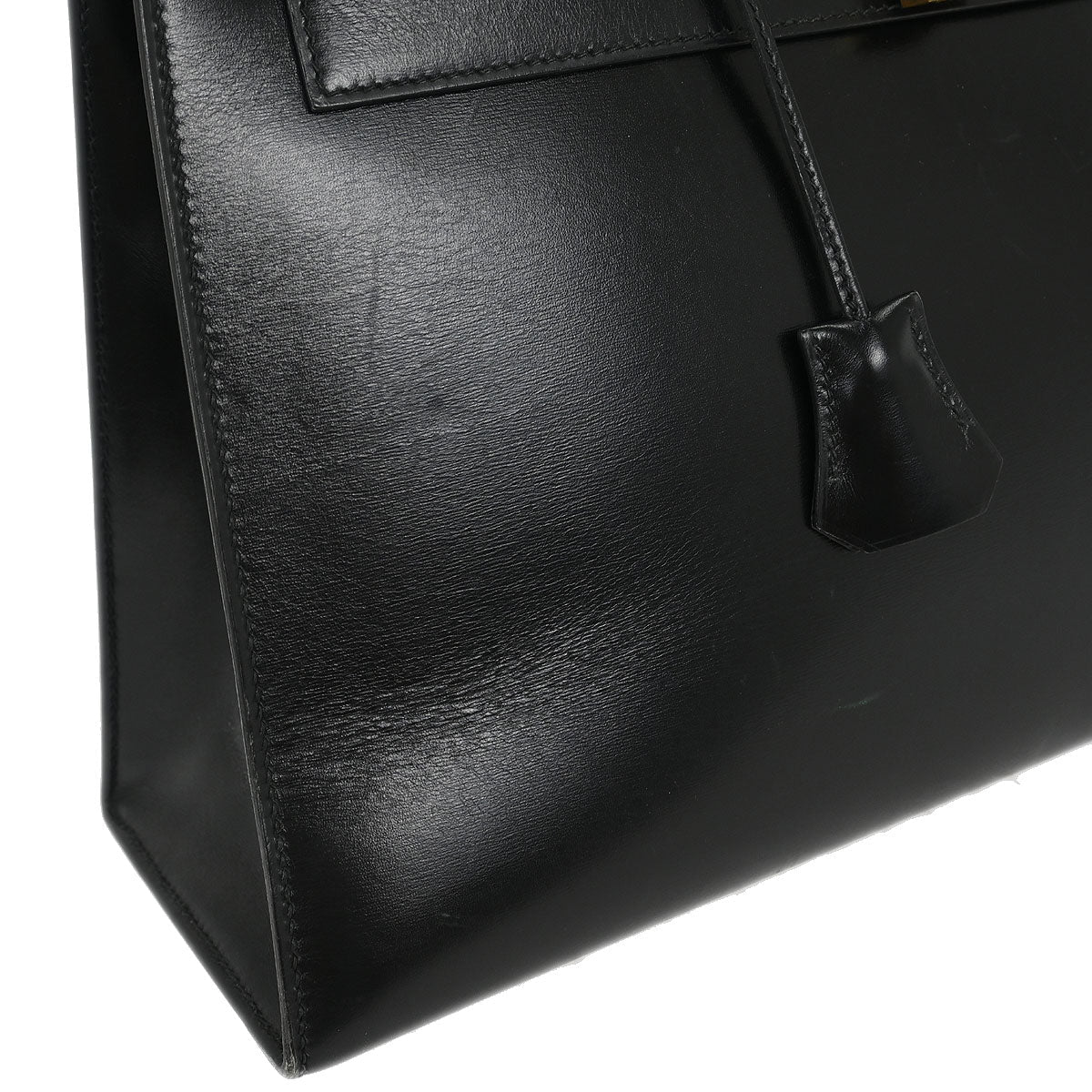 Hermes Black Box Calf Kelly 32 Sellier Handbag - Image 9