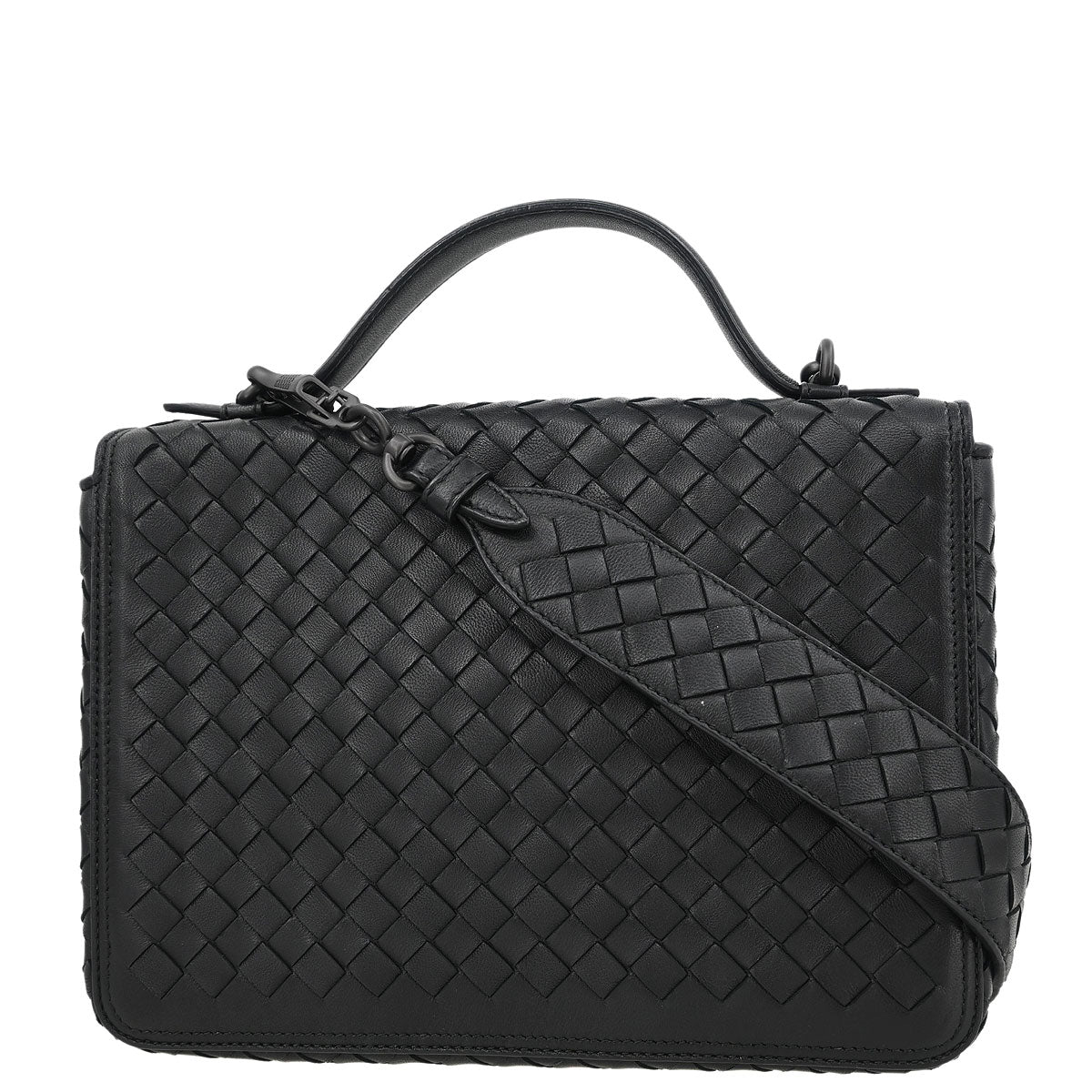 Bottega Veneta Black Lambskin Intrecciato 2way Shoulder Handbag - Image 2