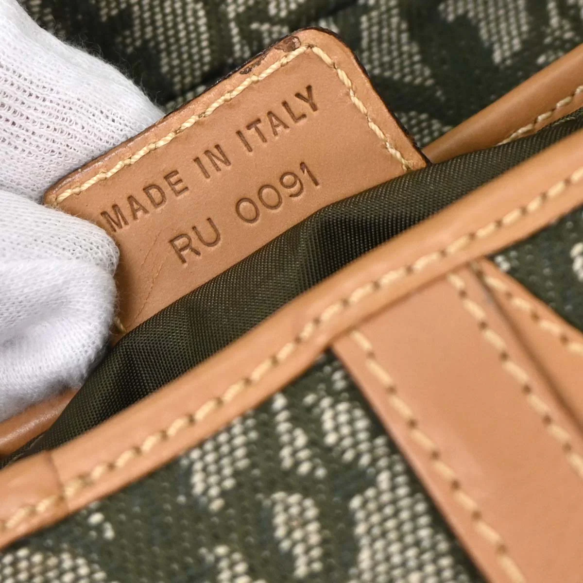 Christian Dior Green Canvas Trotter Saddle Handbag - Image 10