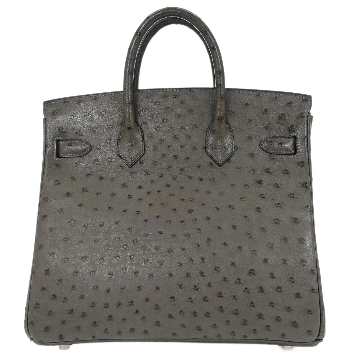 Hermes * Graphite Ostrich Haut a Courroies 28 Handbag - Image 2