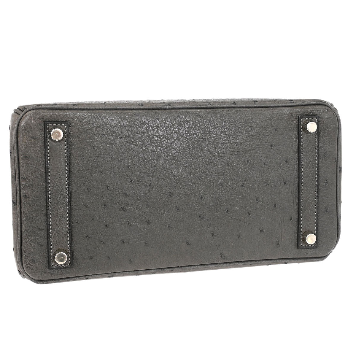 Hermes * Graphite Ostrich Haut a Courroies 28 Handbag - Image 3