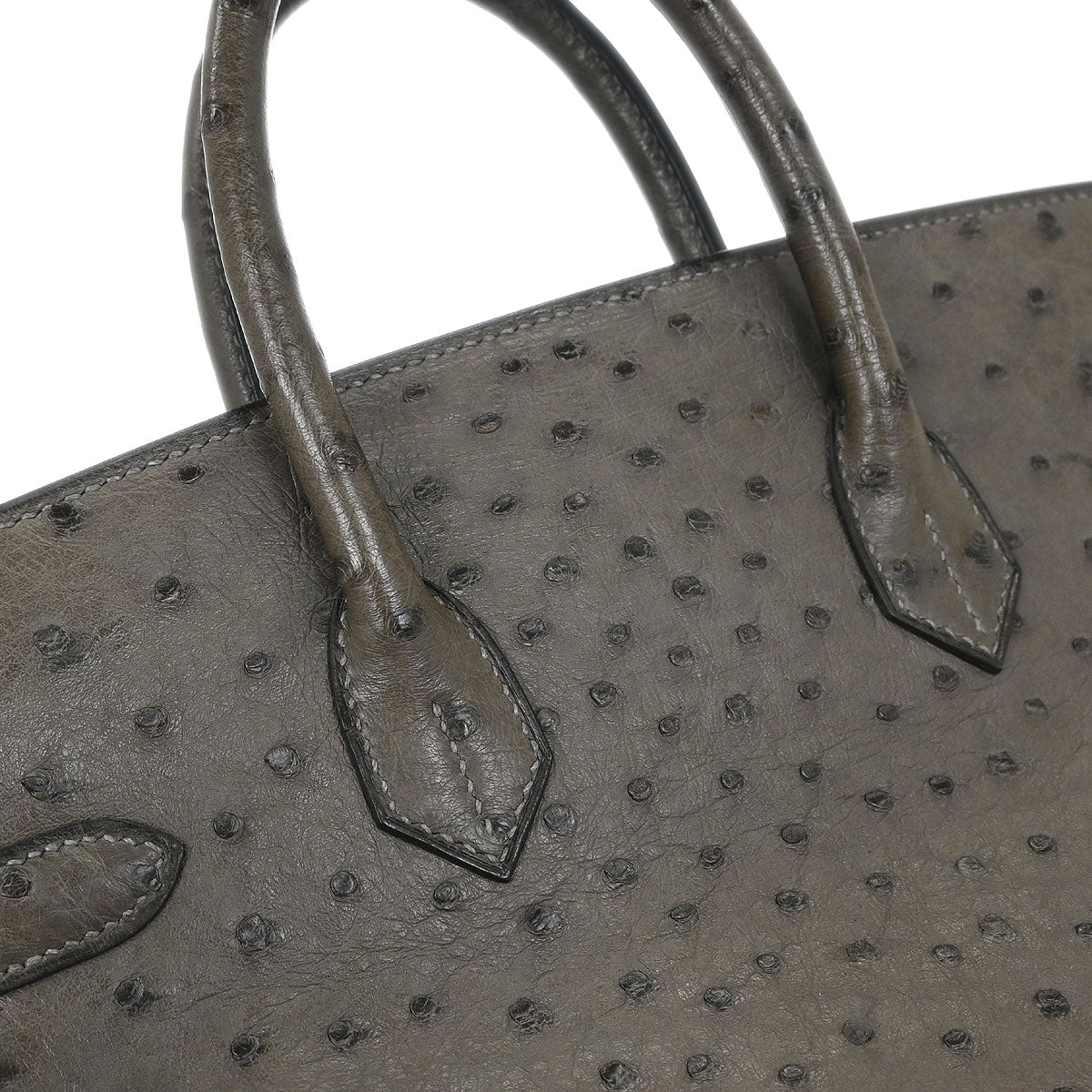 Hermes * Graphite Ostrich Haut a Courroies 28 Handbag - Image 5