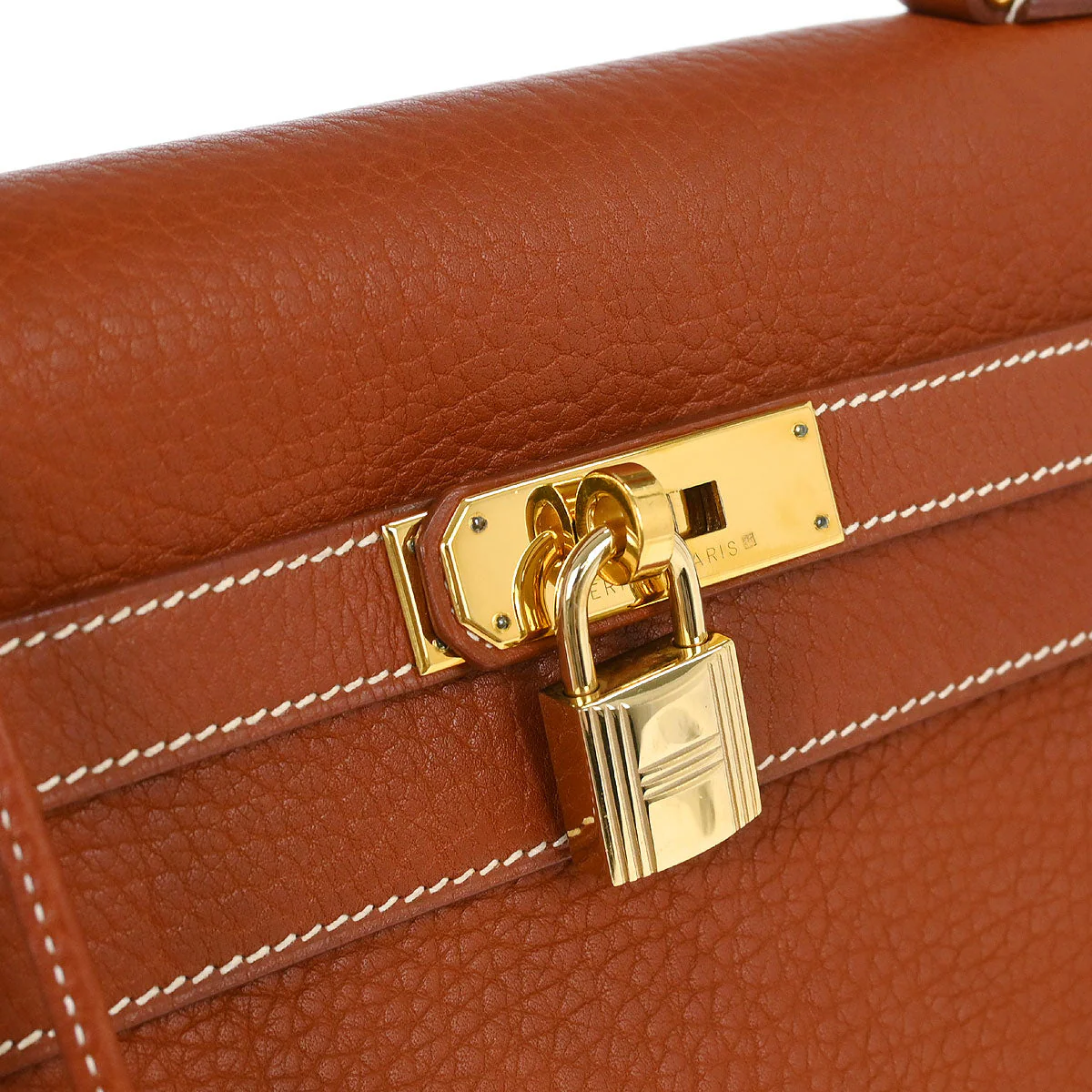 Hermes Brique Togo Kelly 35 Sellier 2way Shoulder Handbag - Image 4