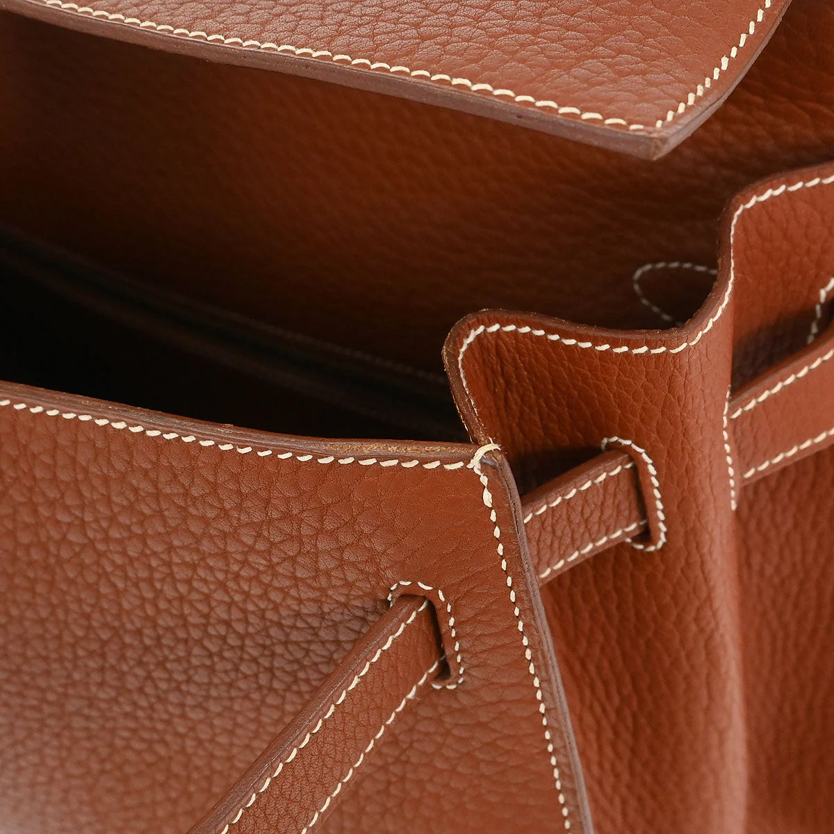Hermes Brique Togo Kelly 35 Sellier 2way Shoulder Handbag - Image 9