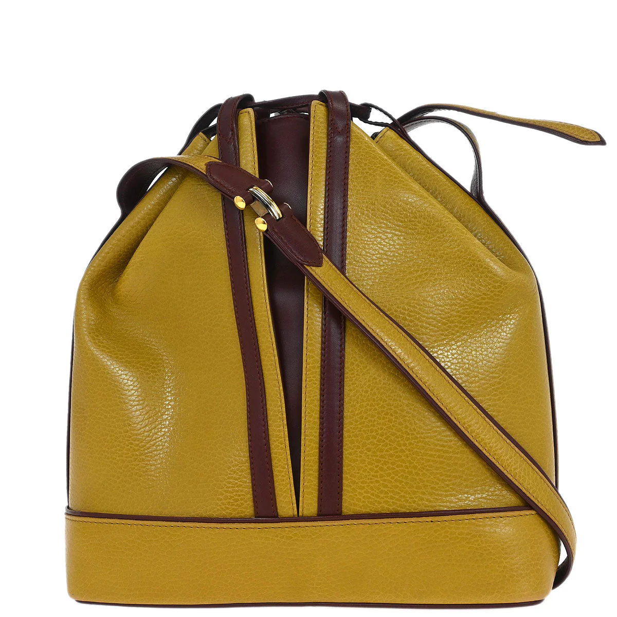 Cartier Yellow Bordeaux Drawstring must de Cartier Shoulder Bag - Image 2