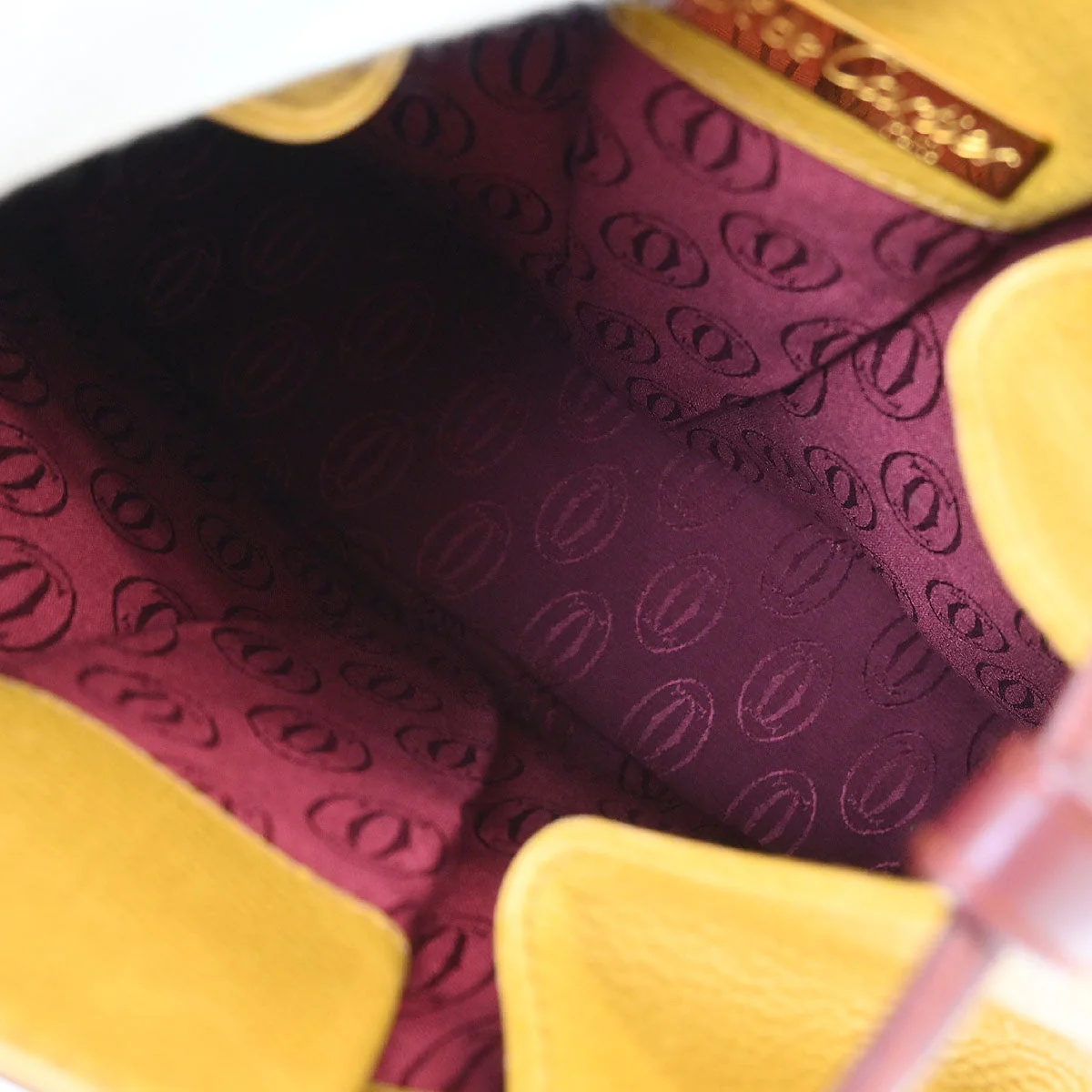 Cartier Yellow Bordeaux Drawstring must de Cartier Shoulder Bag - Image 8