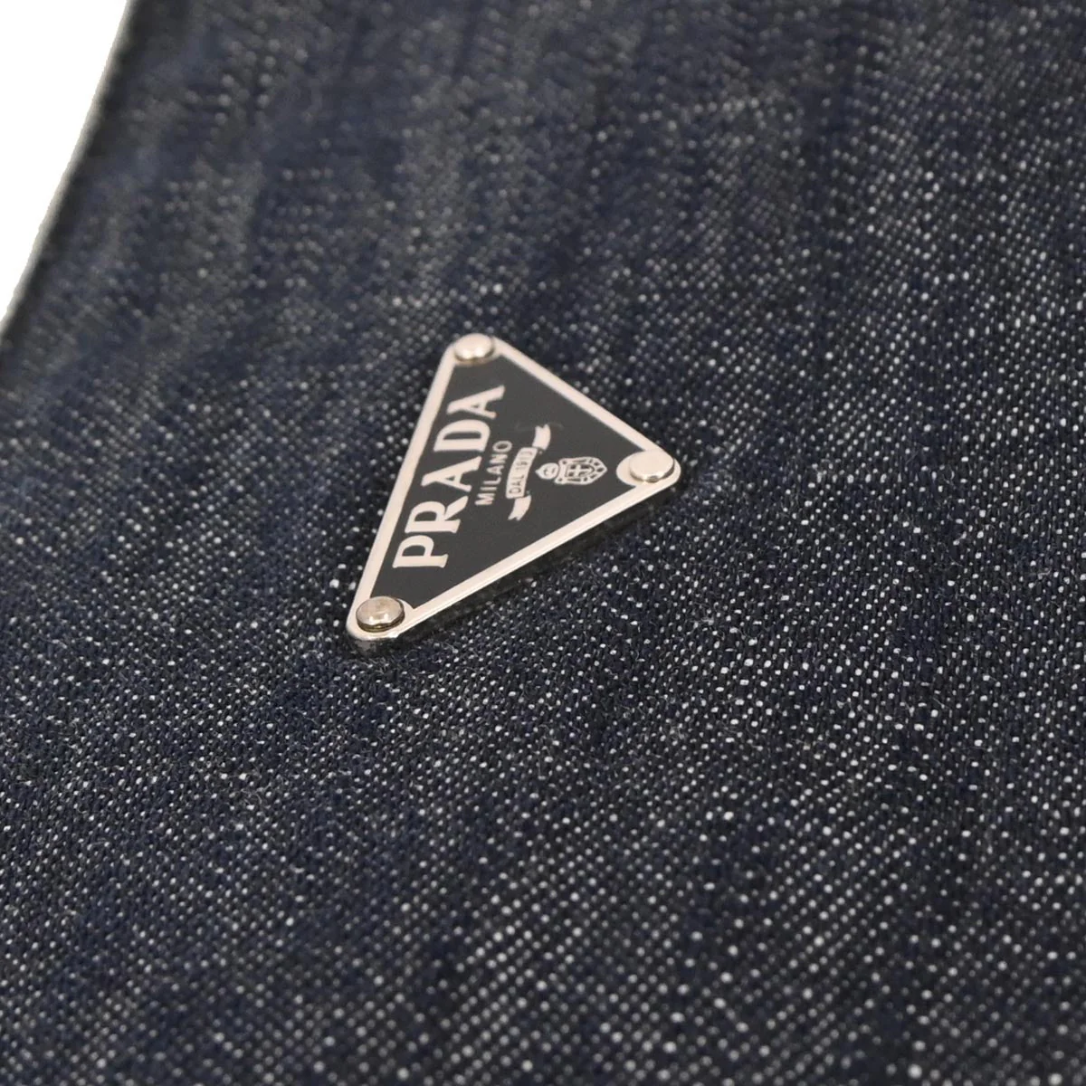 Prada Navy Denim Shoulder Bag - Image 5