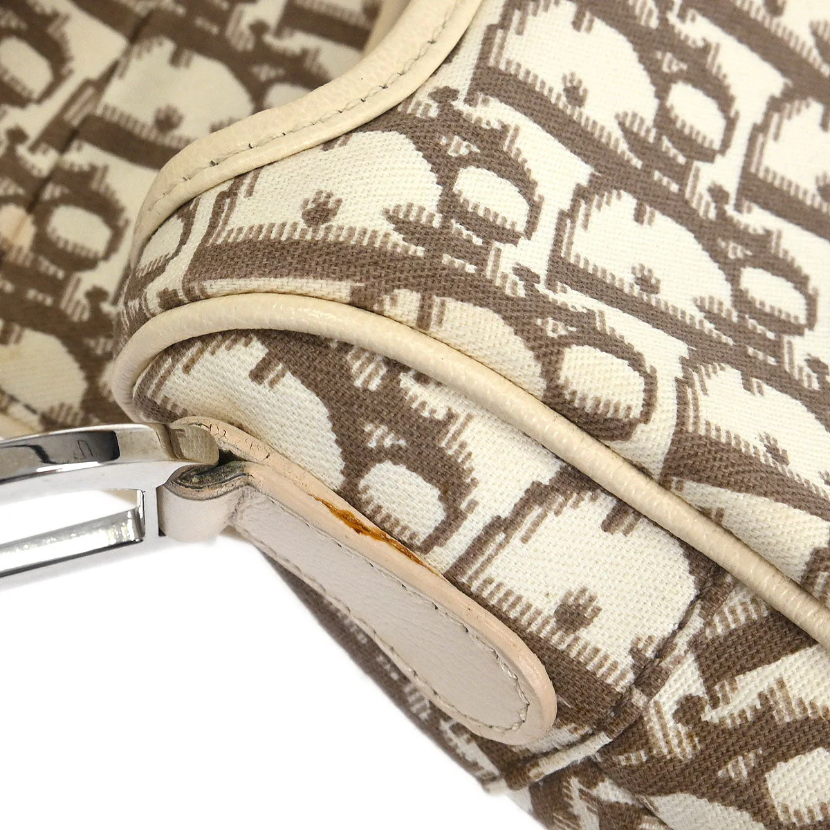 Christian Dior Off-white Embroidered Trotter Saddle Handbag - Image 3