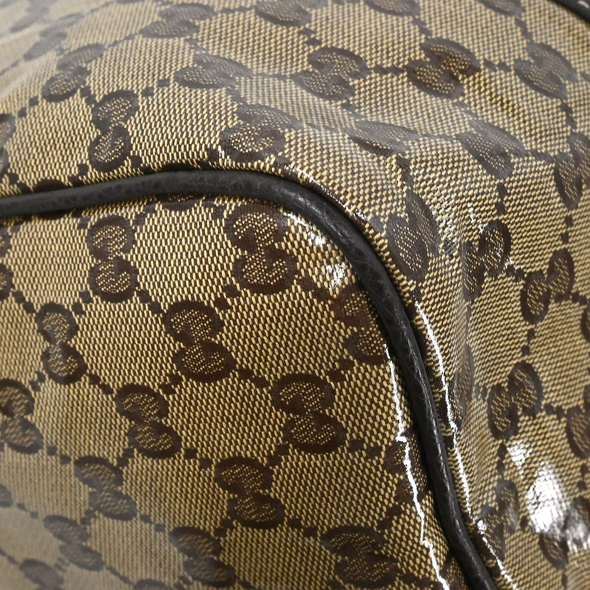 Gucci Brown GG Crystal Duffle Handbag - Image 4