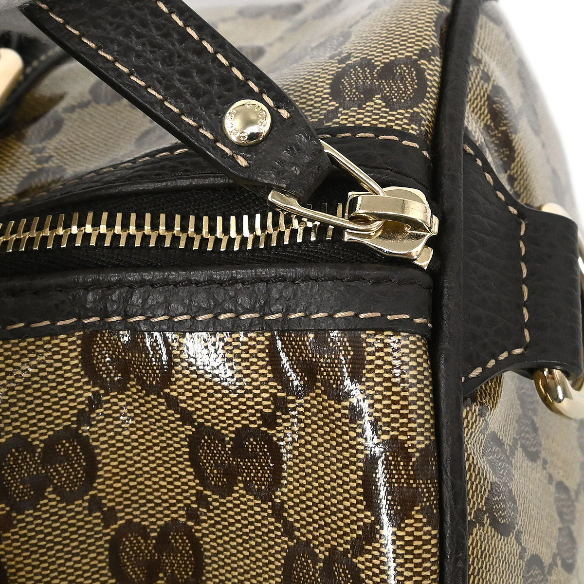 Gucci Brown GG Crystal Duffle Handbag - Image 7