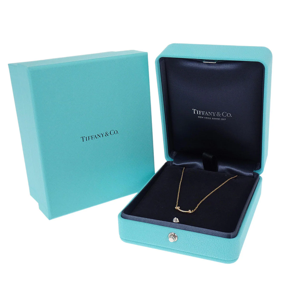 Tiffany & Co. T Smile Mini Pendant Necklace Au750 Diamond Jewelry - Image 3
