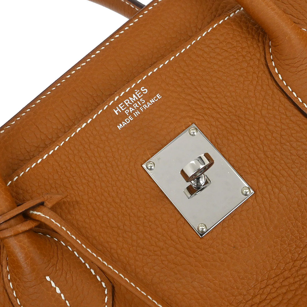 Hermes Gold Taurillon Clemence Birkin 50 Handbag - Image 10