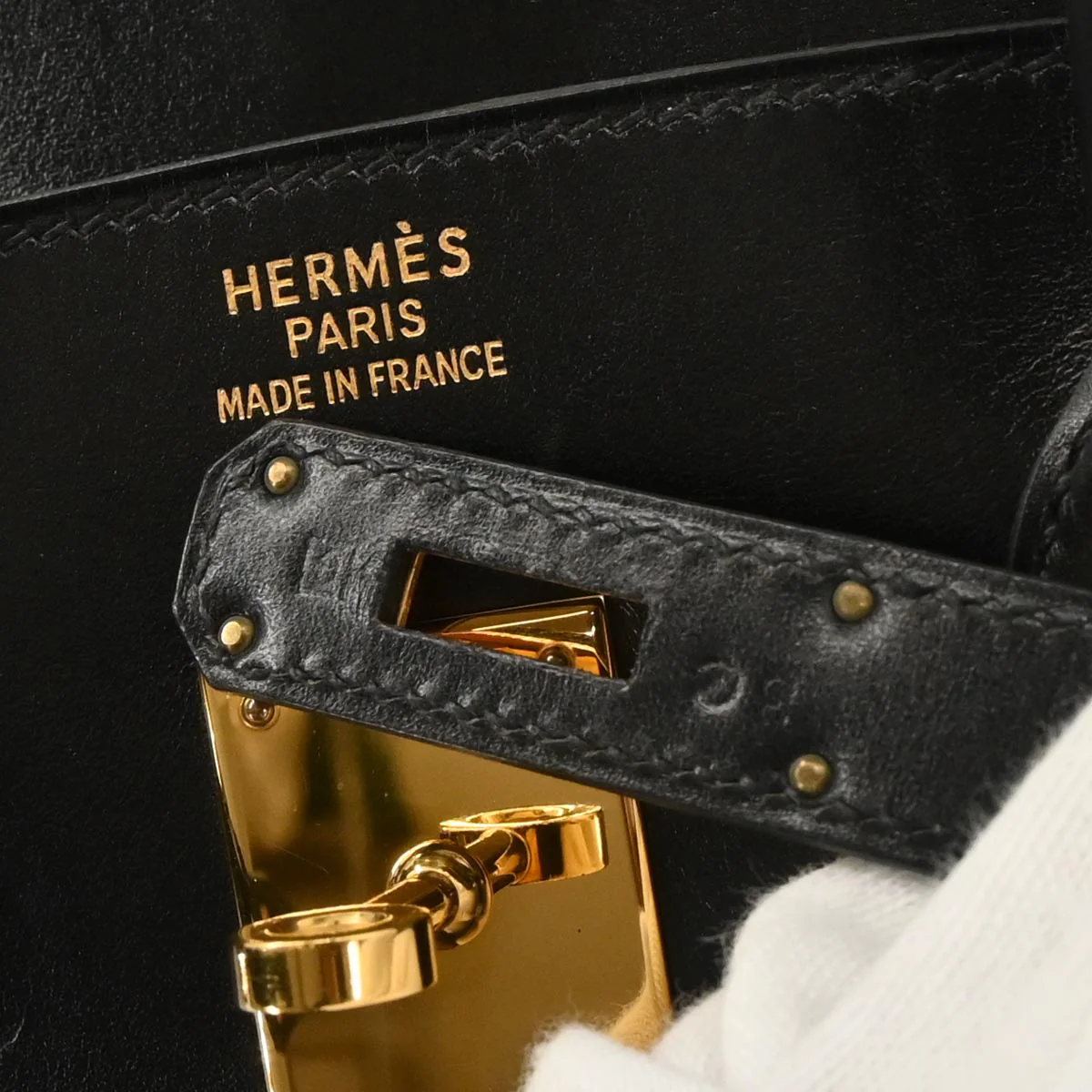 Hermes Black Box Calf Birkin 35 Handbag - Image 10