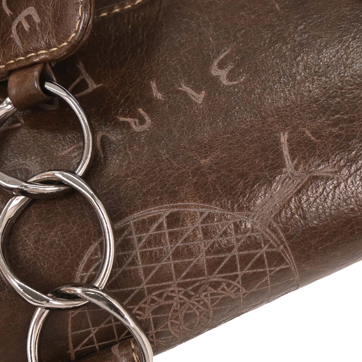 Chanel 2003-2004 Brown Calfskin Mademoiselle Graffiti Bag Shoulder Bag - Image 4