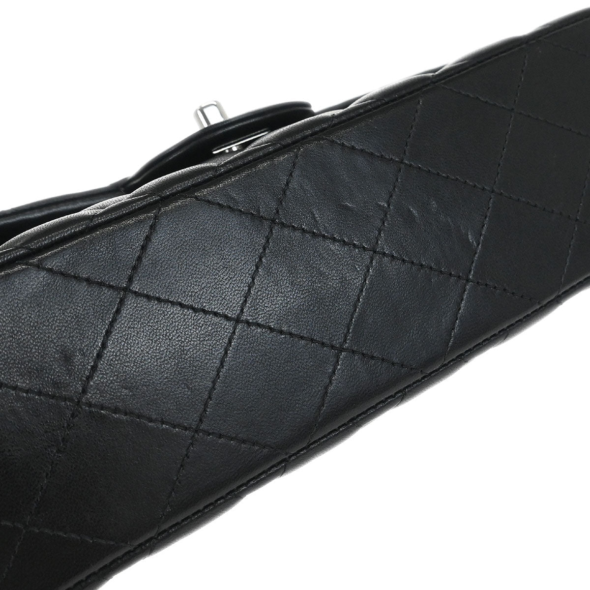 Chanel 2012 Black Lambskin Small Classic Double Flap Shoulder Bag - Image 3