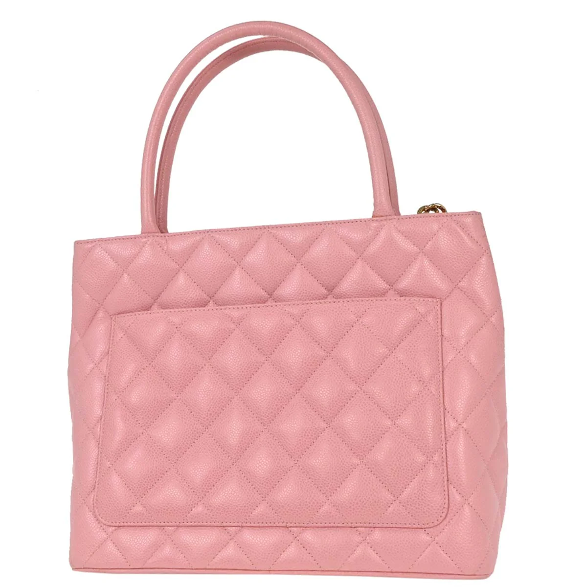 Chanel 2003-2004 Pink Caviar Medallion Tote Handbag - Image 2