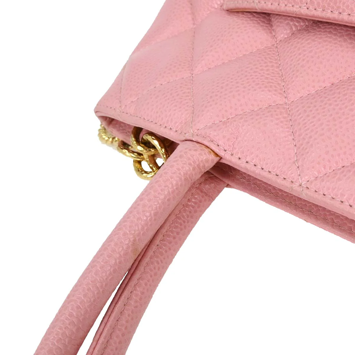 Chanel 2003-2004 Pink Caviar Medallion Tote Handbag - Image 5