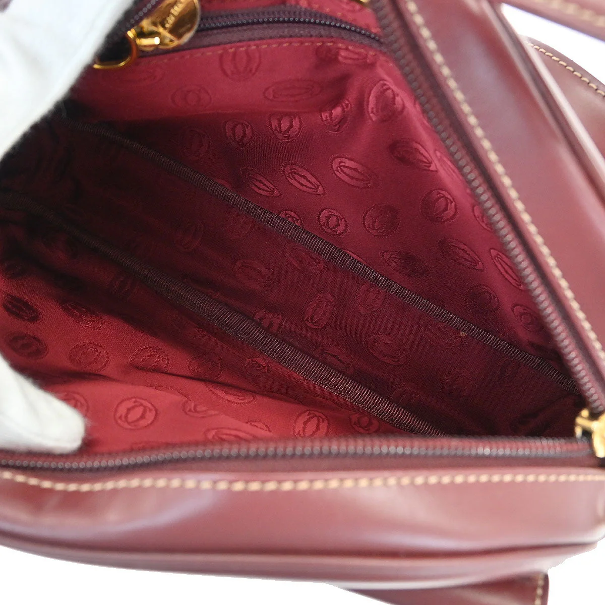 Cartier Bordeaux Leather Must de Cartier Shoulder Bag - Image 7