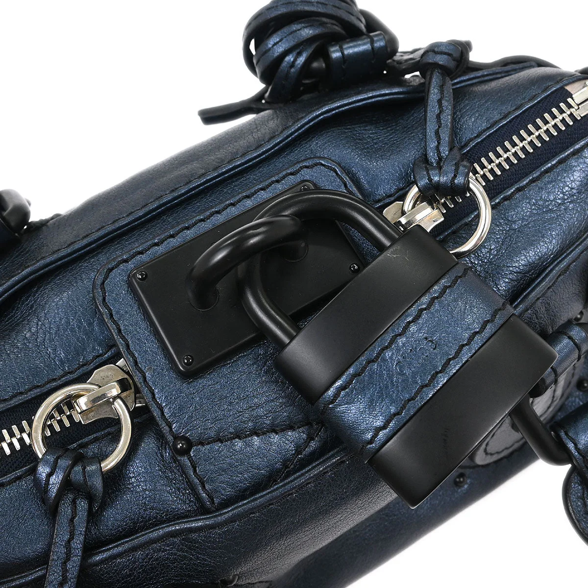 Chloe Metallic Blue Paddington Mini Handbag - Image 5