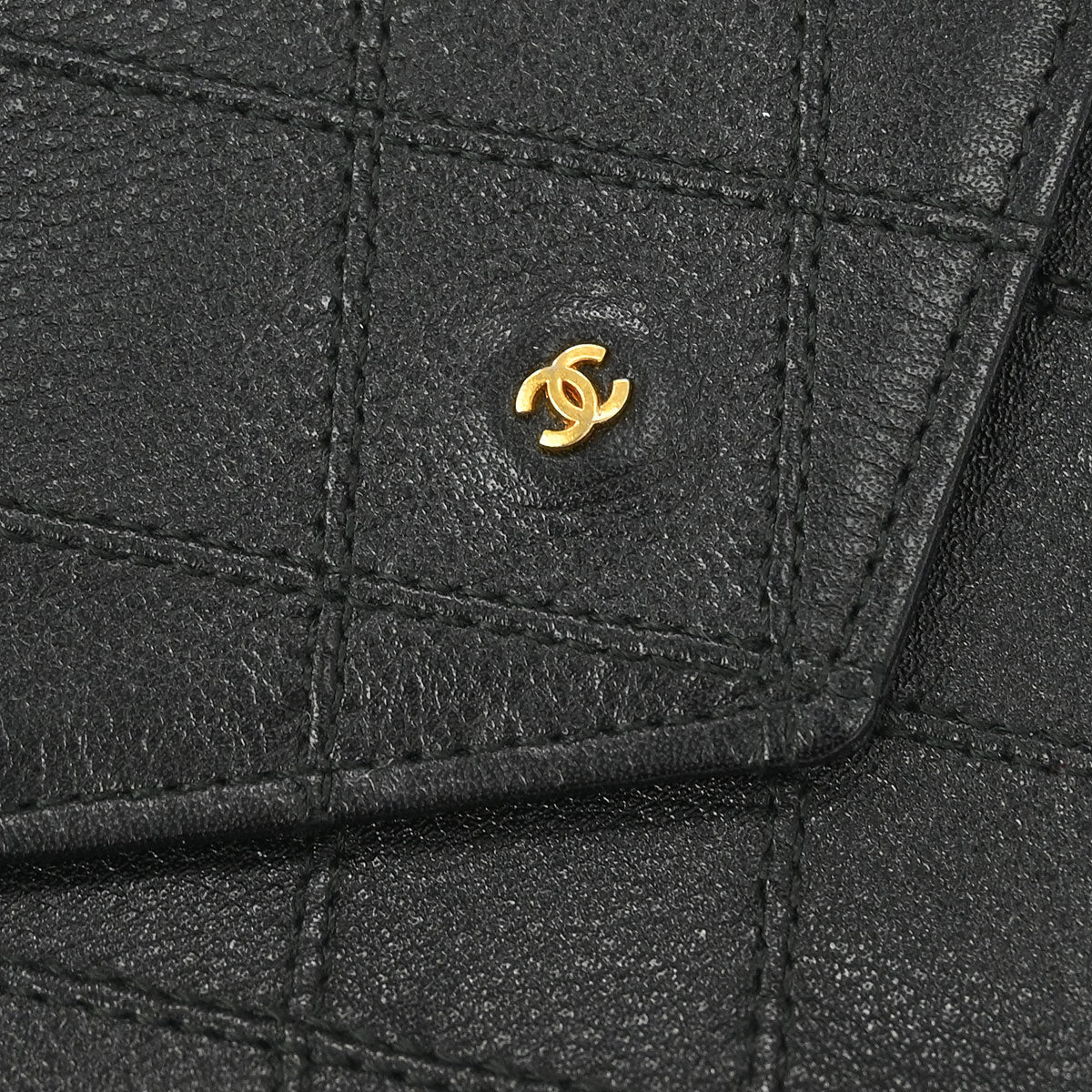 Chanel 1989-1991 Black Lambskin Bicolore Wallet Coin Purse - Image 3