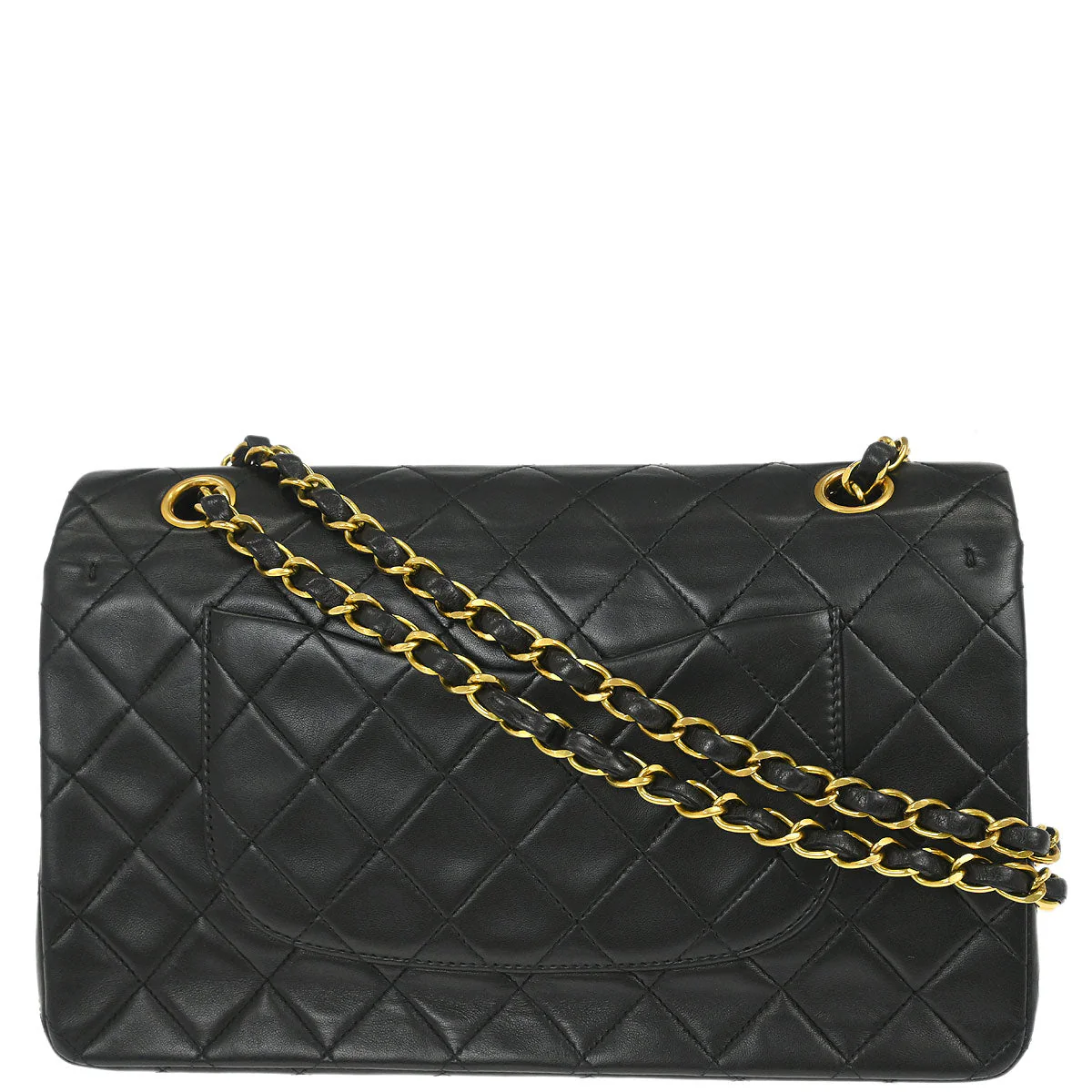 Chanel 1994-1996 Black Lambskin Medium Classic Double Flap Shoulder Bag - Image 2