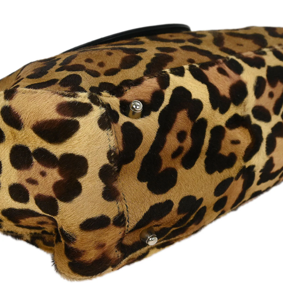 Fendi * Brown Pony Hair Leopard Tote Bag - Image 3