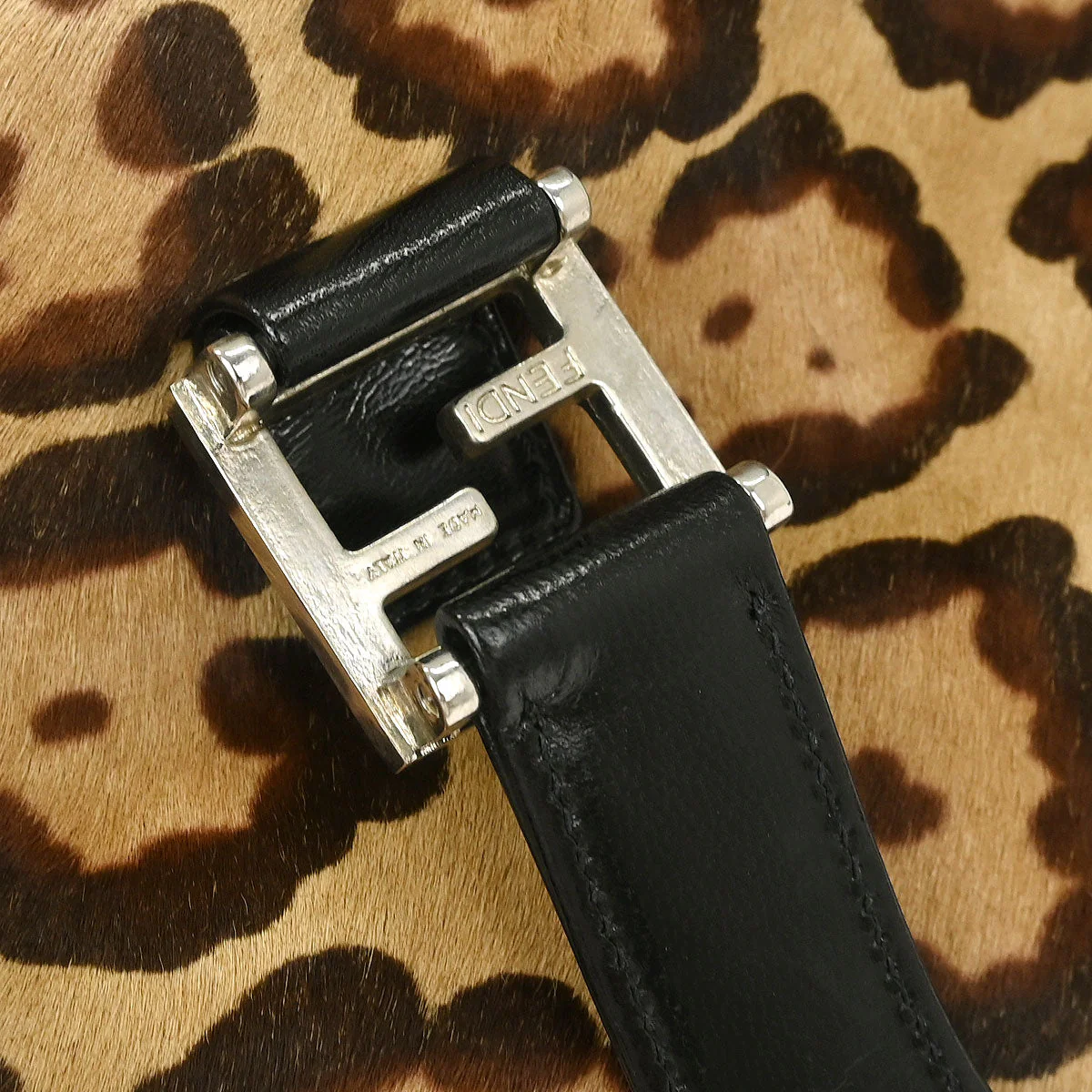 Fendi * Brown Pony Hair Leopard Tote Bag - Image 4