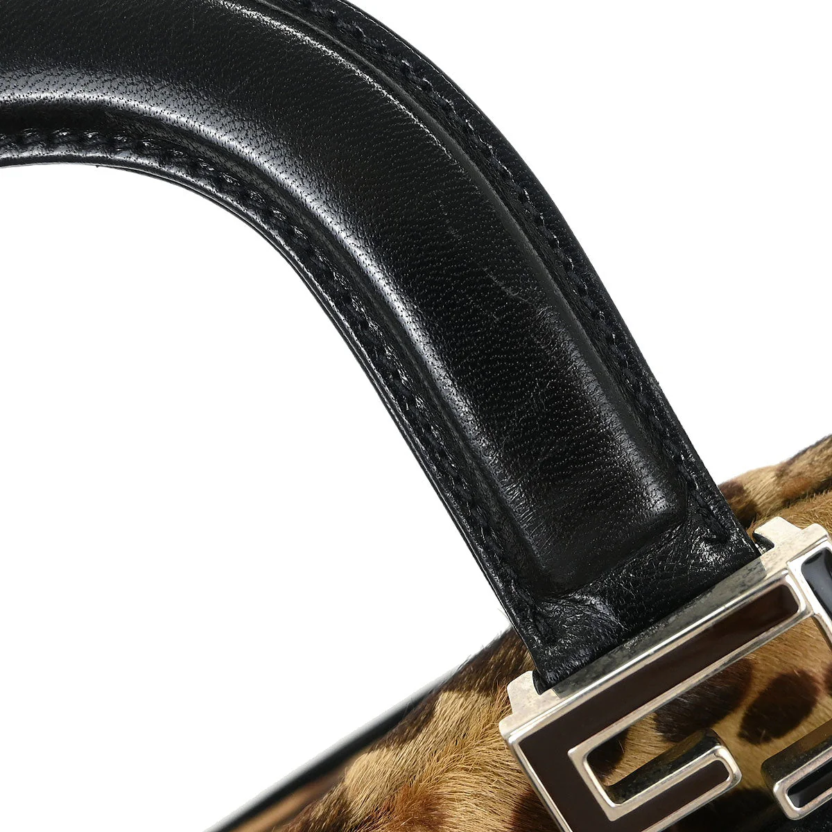Fendi * Brown Pony Hair Leopard Tote Bag - Image 6