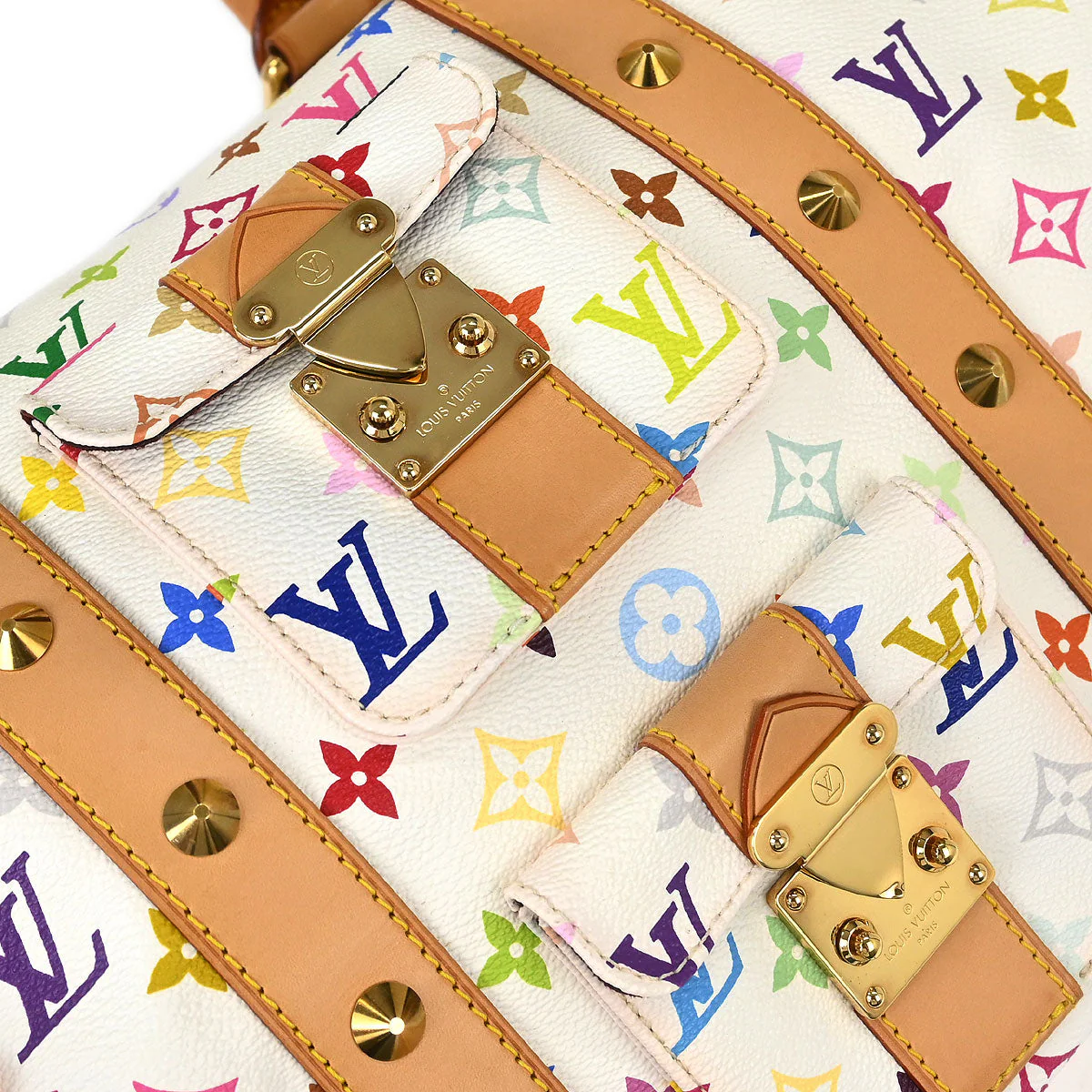 Louis Vuitton 2004 White Monogram Multicolor Keepall 45 Handbag M92641 - Image 5