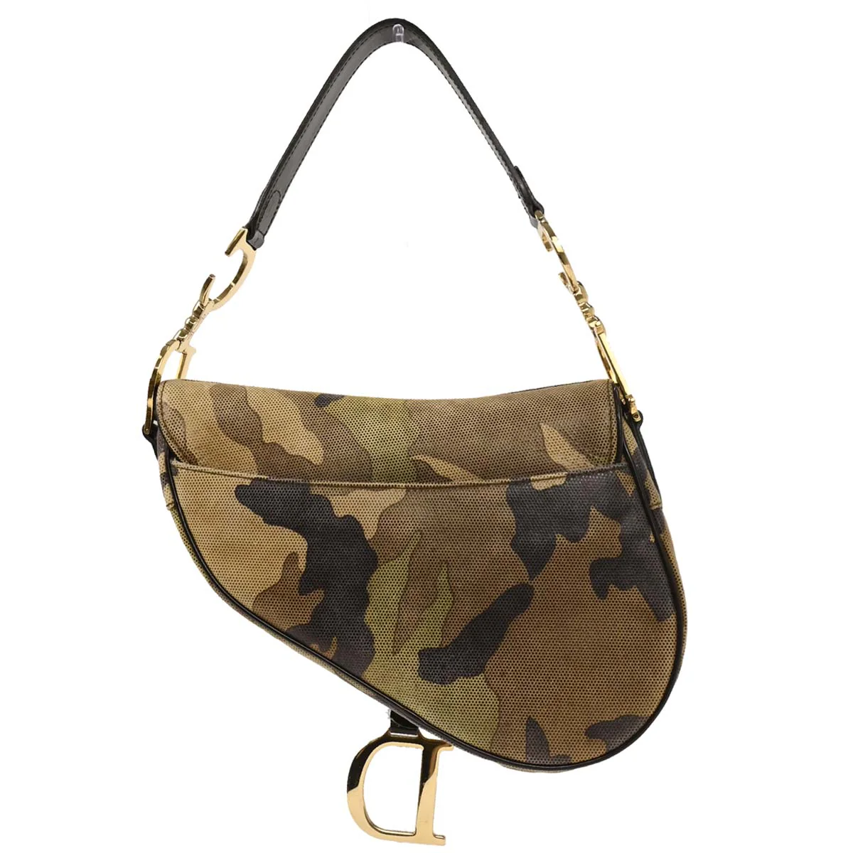 Christian Dior Green Canvas Camouflage Saddle Handbag - Image 2