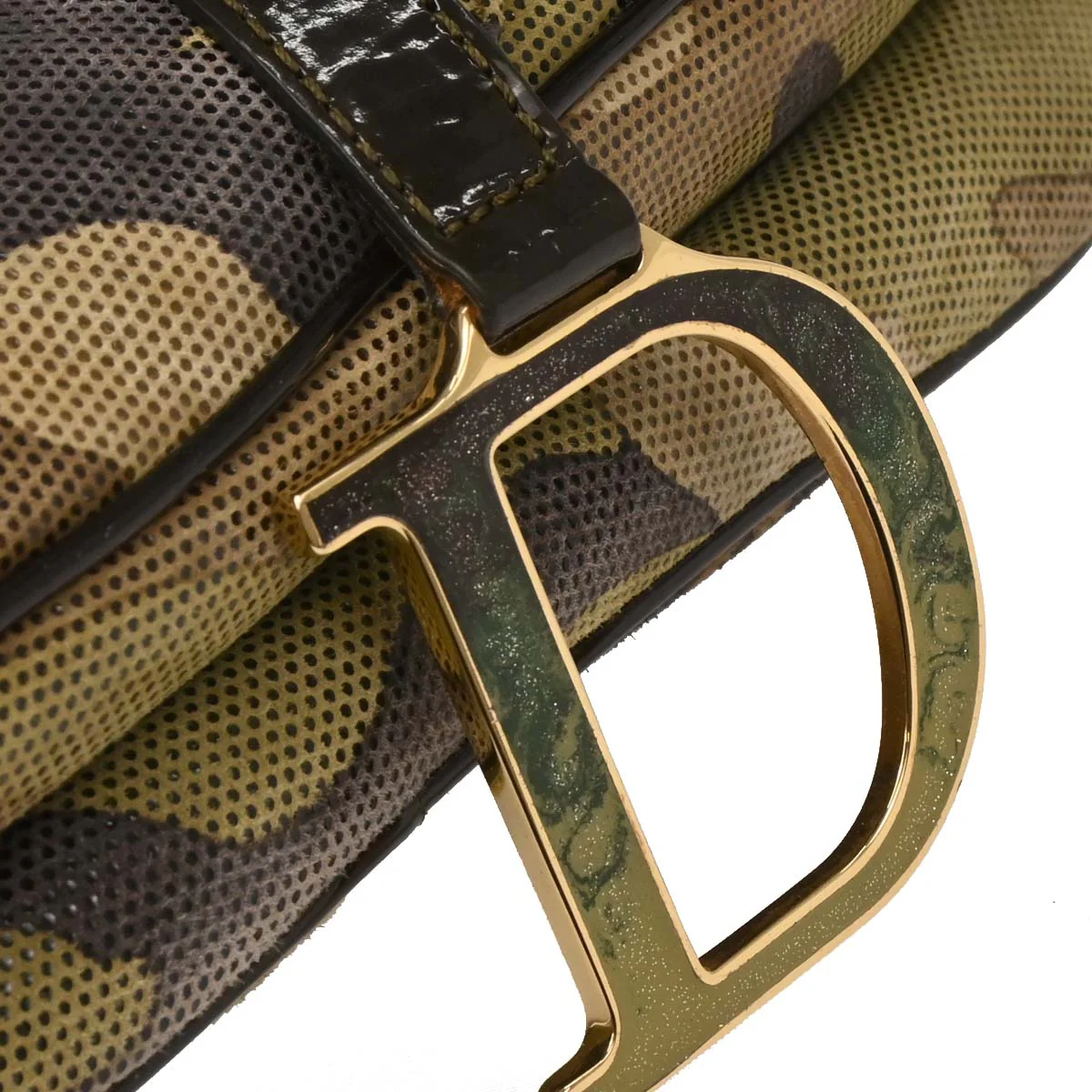 Christian Dior Green Canvas Camouflage Saddle Handbag - Image 4