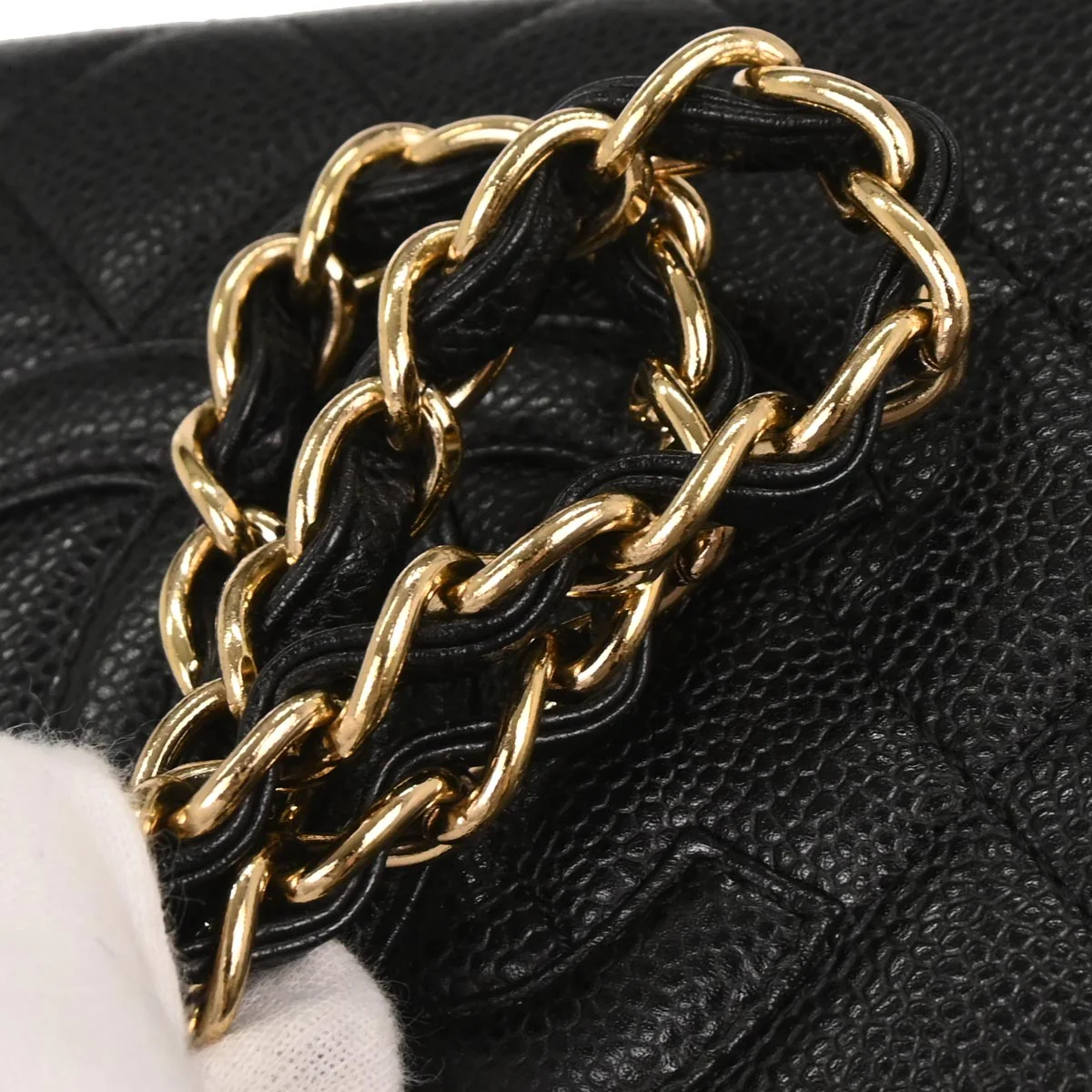 Chanel Black Caviar Petite Timeless Tote PTT Chain Handbag - Image 3