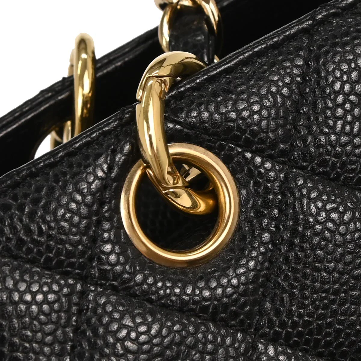 Chanel Black Caviar Petite Timeless Tote PTT Chain Handbag - Image 7