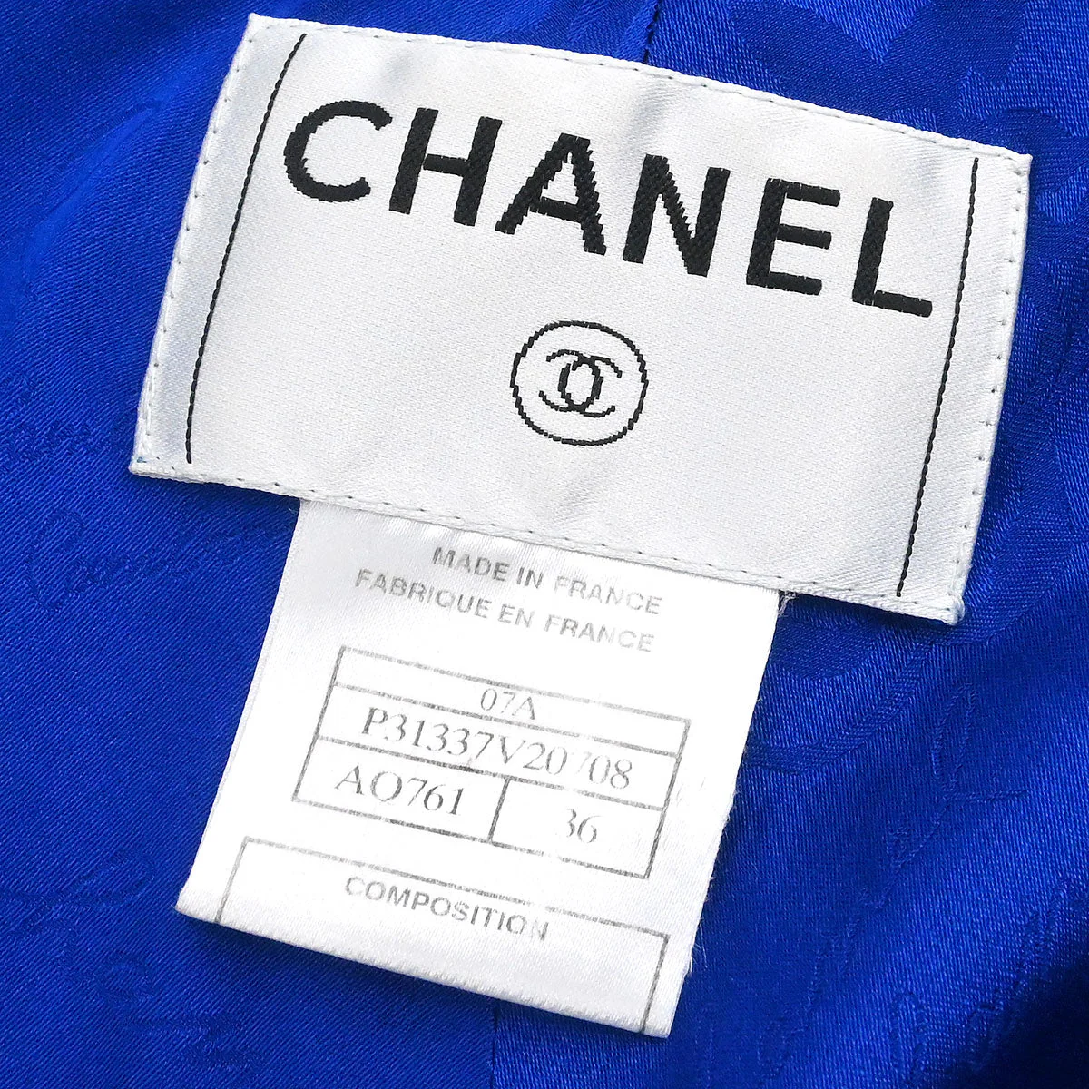 Chanel 2007 Collarless Single Breasted Jacket Blue #36 - Image 10