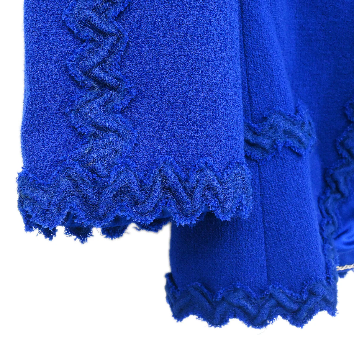 Chanel 2007 Collarless Single Breasted Jacket Blue #36 - Image 5