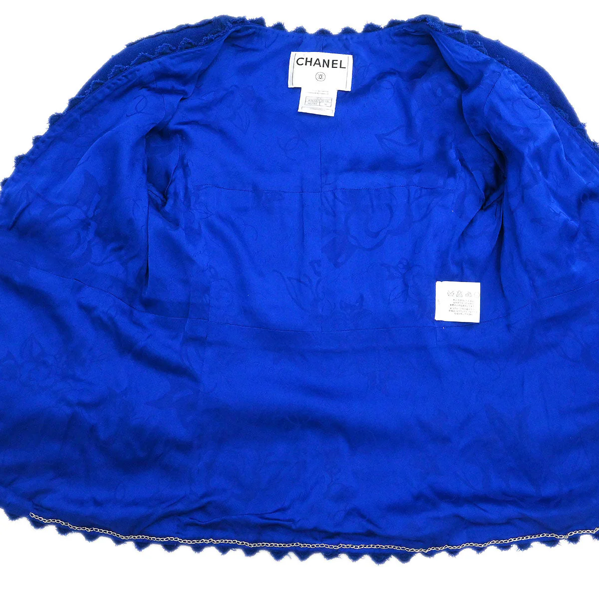 Chanel 2007 Collarless Single Breasted Jacket Blue #36 - Image 7